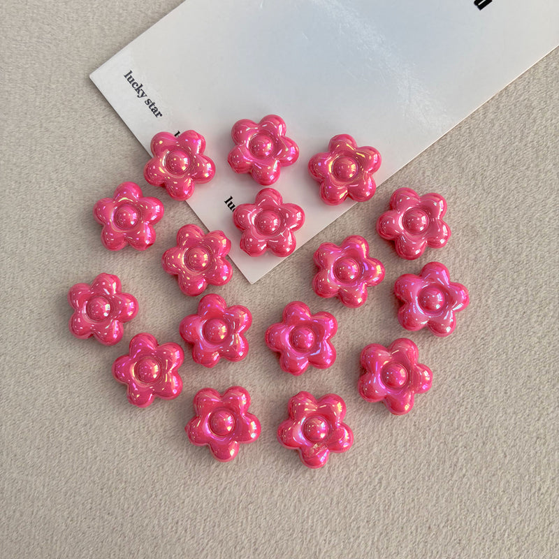 Perles de fleurs de Plumeria acrylique avec trou droit
