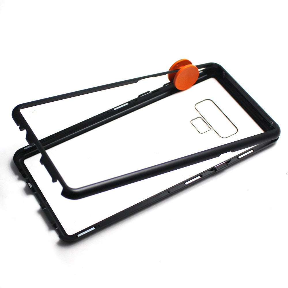 Couverture de protection en verre trempé magnétique cadre métallique