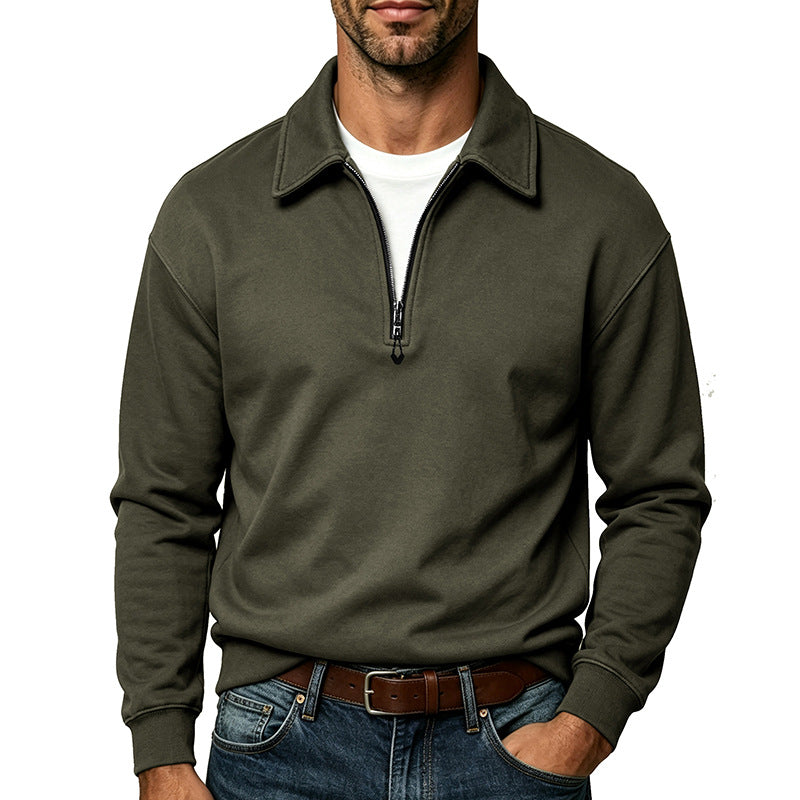 Top Hoodie Homme Plus Taille Lapel-Zip