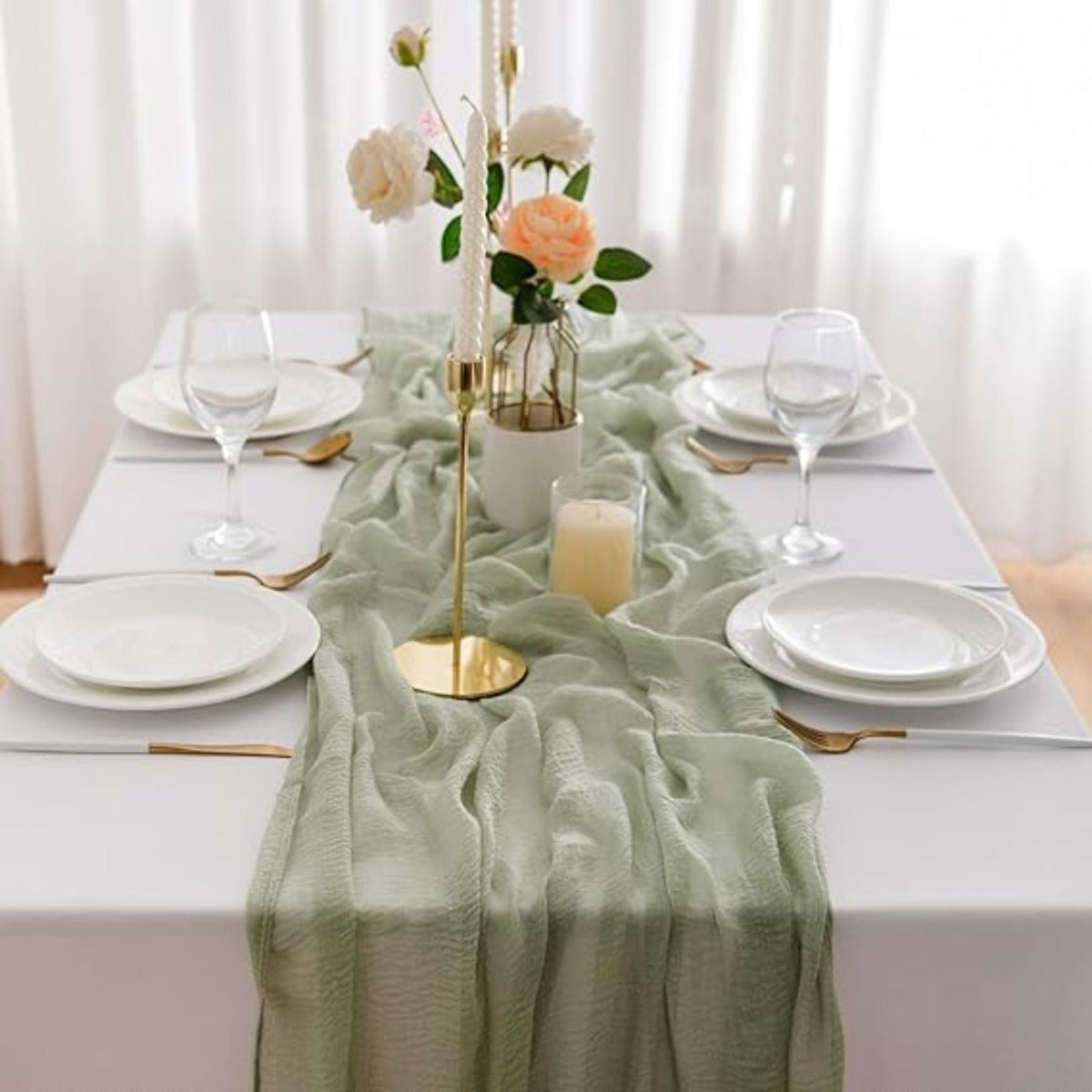 Décorations et accessoires de fête - Nappes vertes pour les fêtes de mariage - Nappes