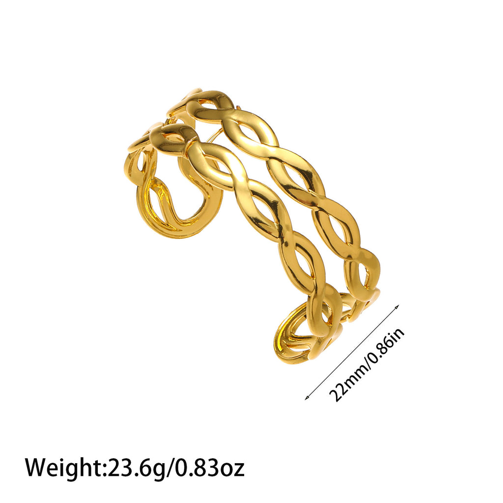 Bracelet en acier Titanium or de style Ins européen et américain