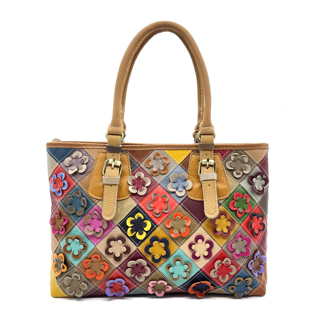 Sac à main casual en cuir véritable pour femmes avec pince à la main