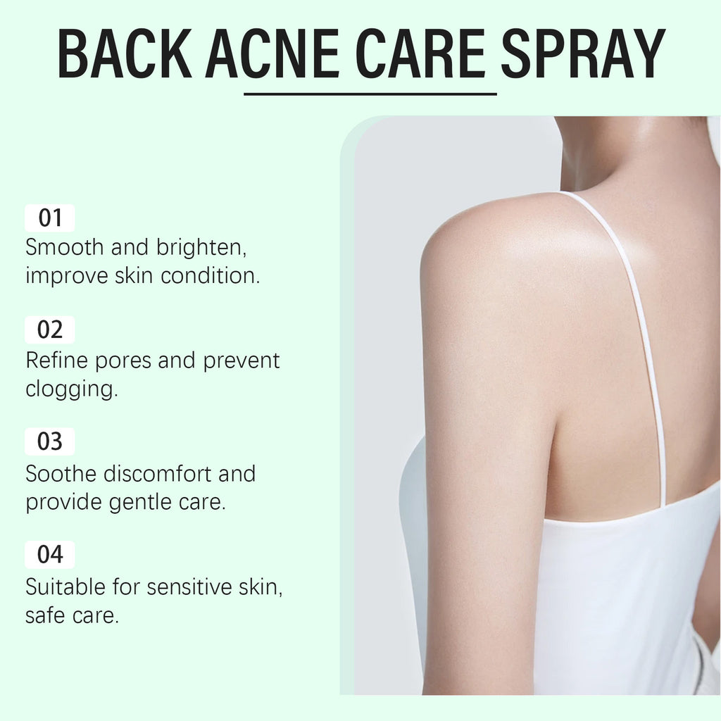 Spray hydratant doux pour le dos du corps avec des ingrédients apaisants