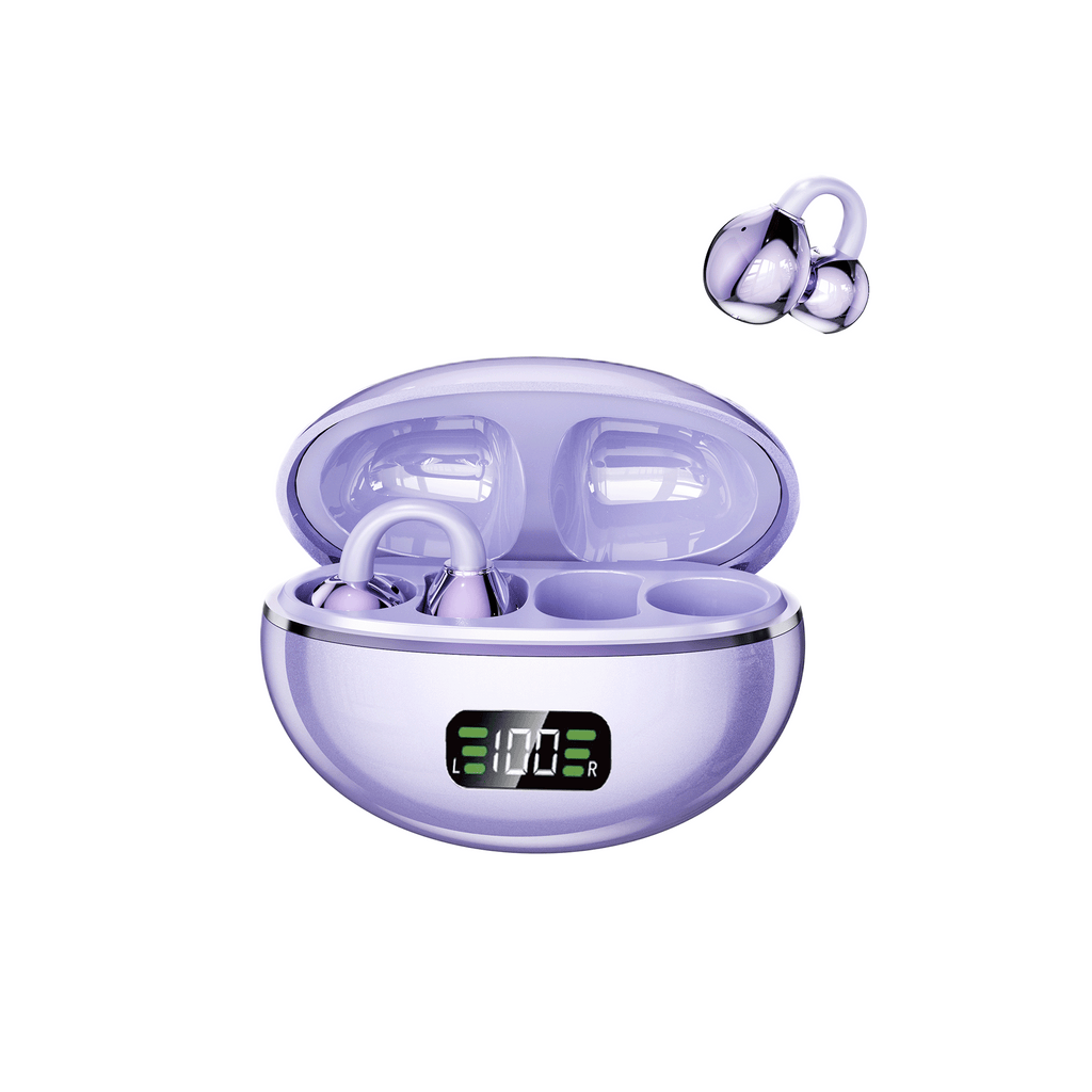 KP-206 Ecouteurs Bluetooth sans fil Affichage de batterie numérique OWS Haute Fidelité Audio Clip-On