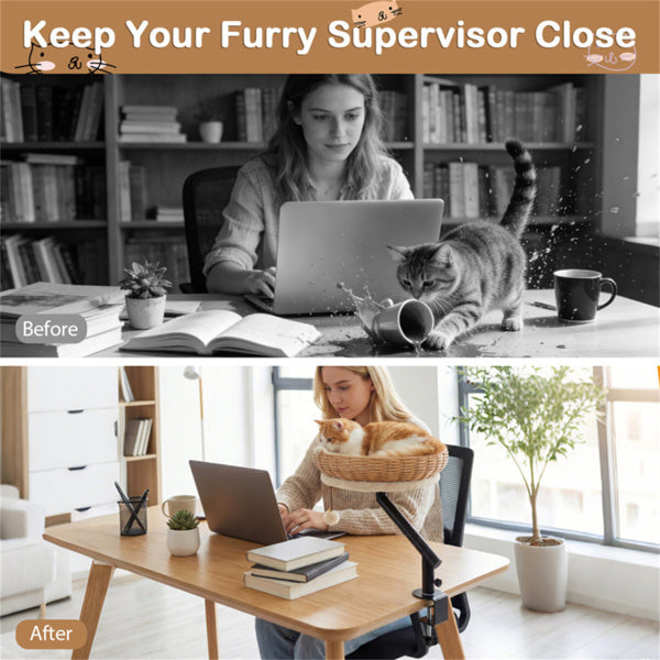 360-degree rotating desktop cat bed perch