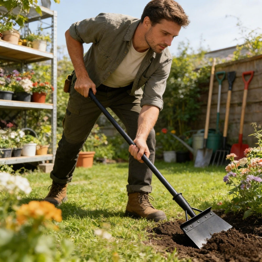 Pelle de jardin de 23 cm en noir avec acier inoxydable robuste