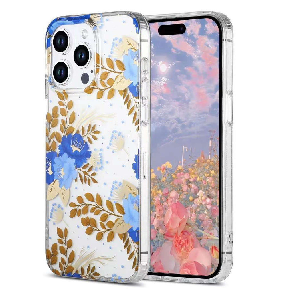 Gold Floral Phone Case with Double-Sided Lamination