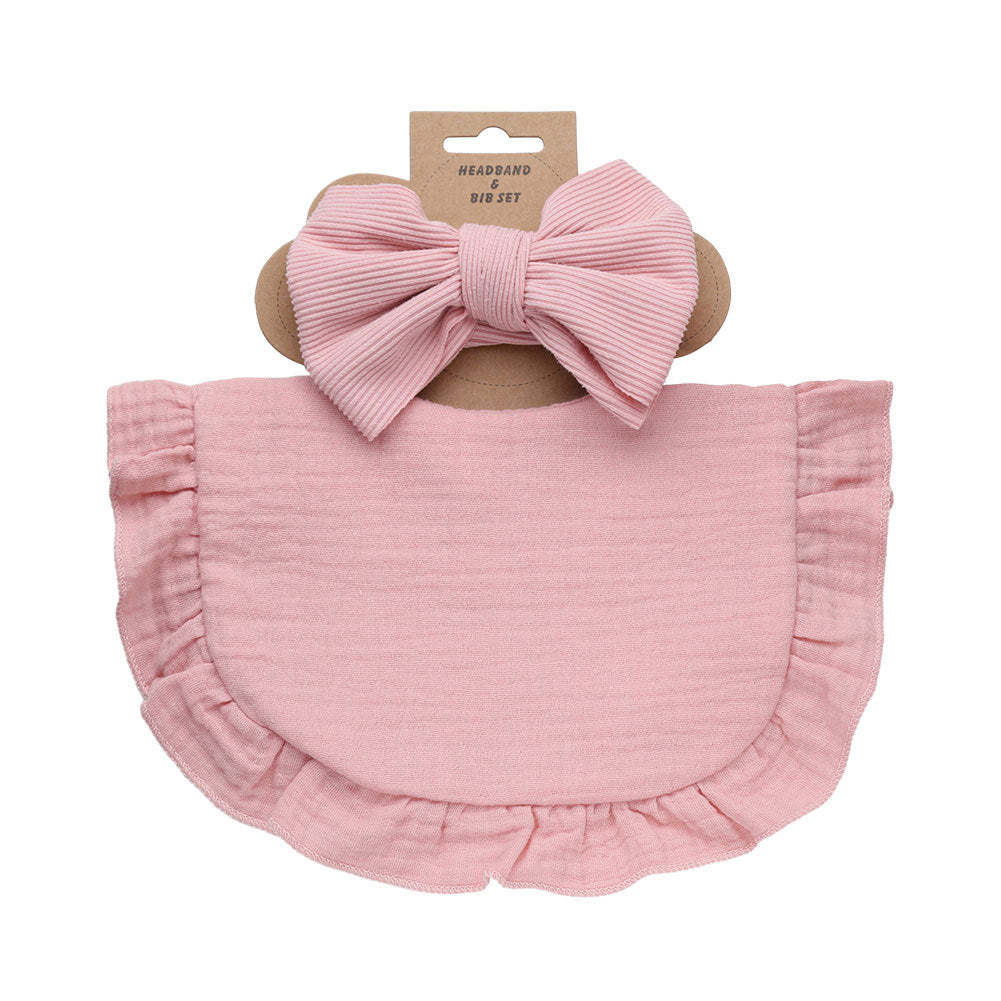 Pure Color Ruffles Serviette Salive pour Enfants