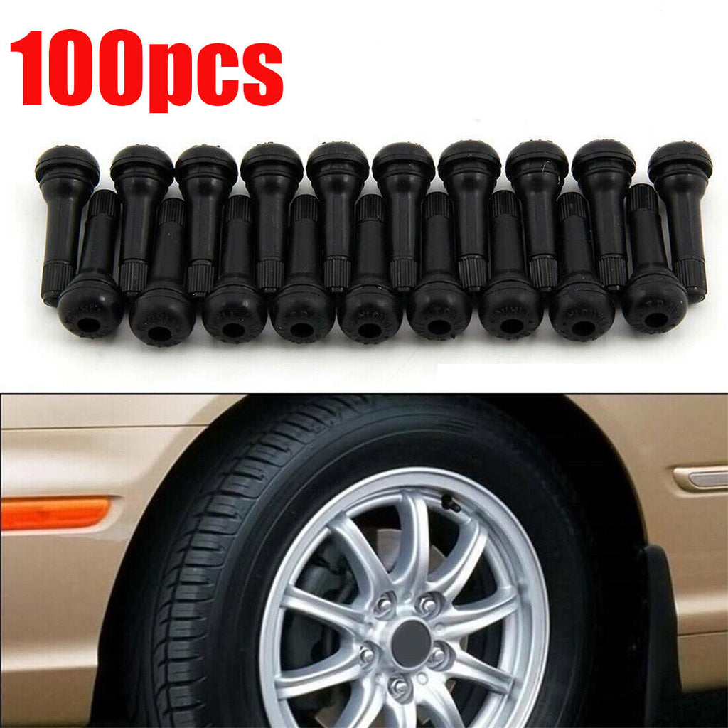 1 00 Pcs TR414 Caoutchouc Tubeless Roue Valves Universel Noir