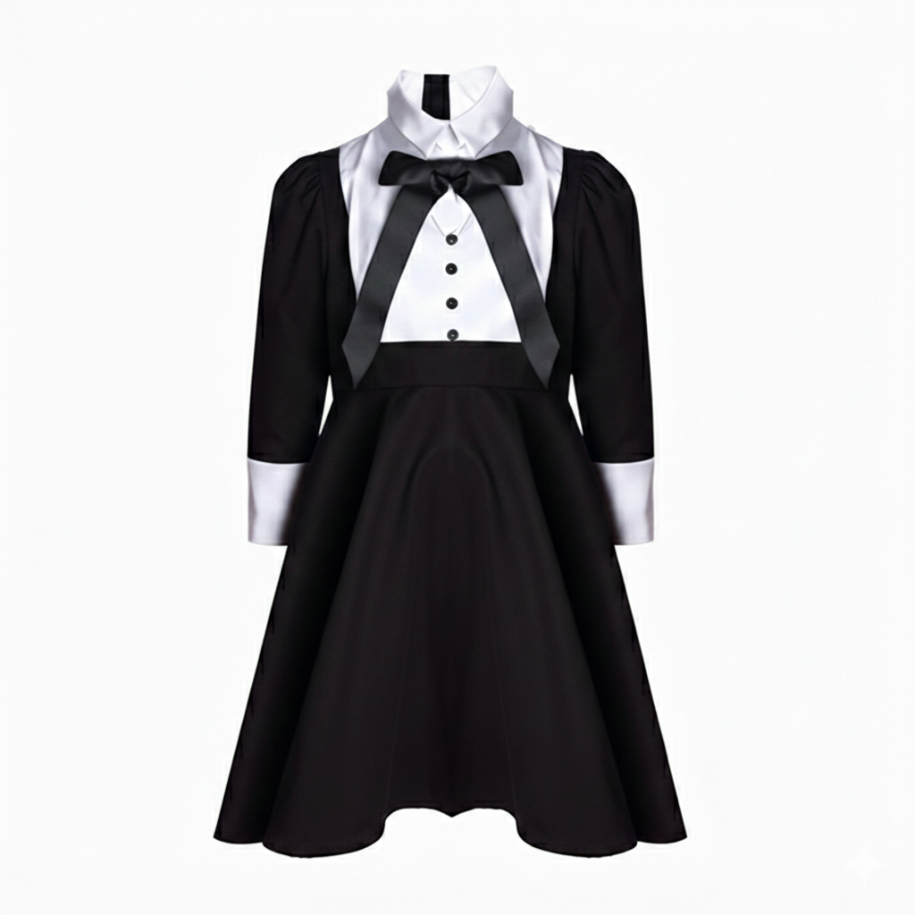 Filles Une ligne Robe formelle Robe vintage de jeune fille Robe de fête noire 3-5 ans