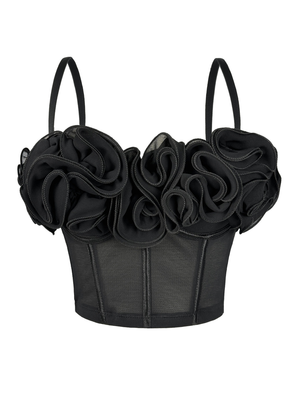 Trois-Dimensionnelle Flower Fishbone Bra Pure Desire Tube Top Mesh Breathable Inner Fishbone