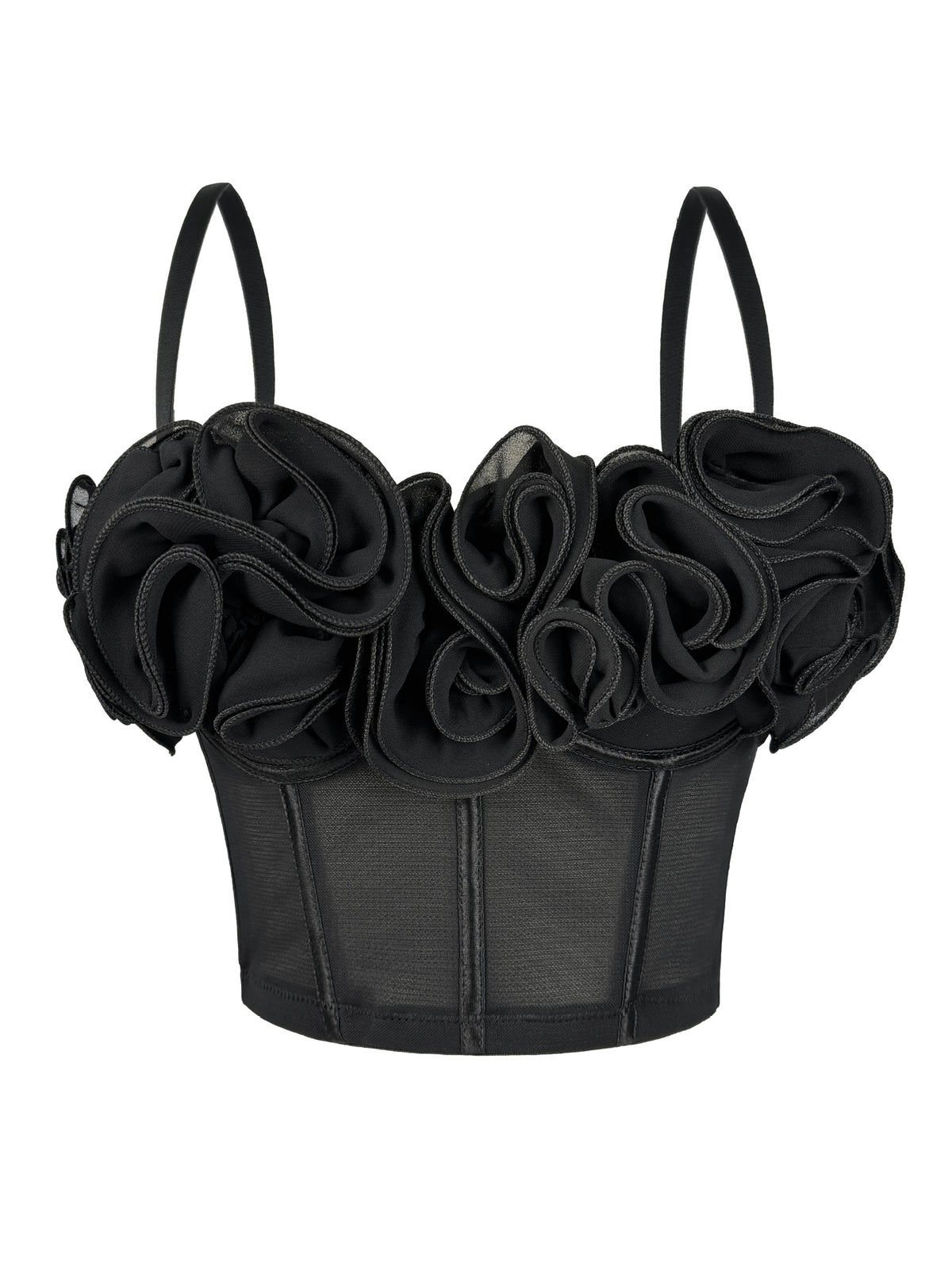 Trois-Dimensionnelle Flower Fishbone Bra Pure Desire Tube Top Mesh Breathable Inner Fishbone