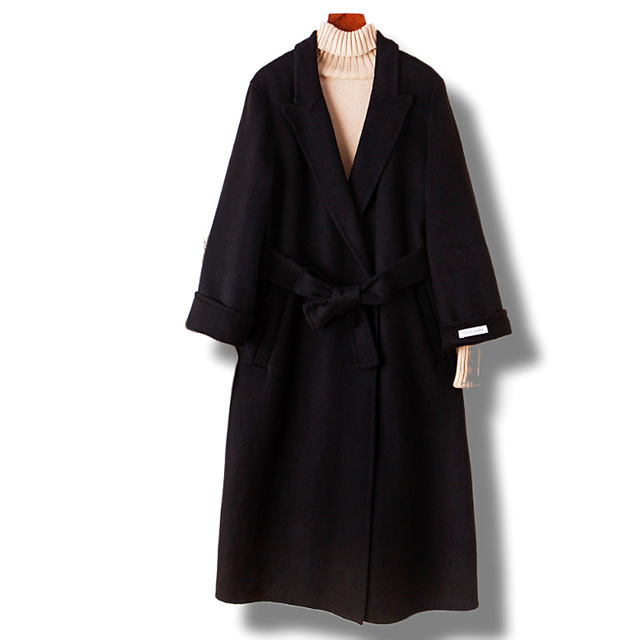 Robe longue col en laine