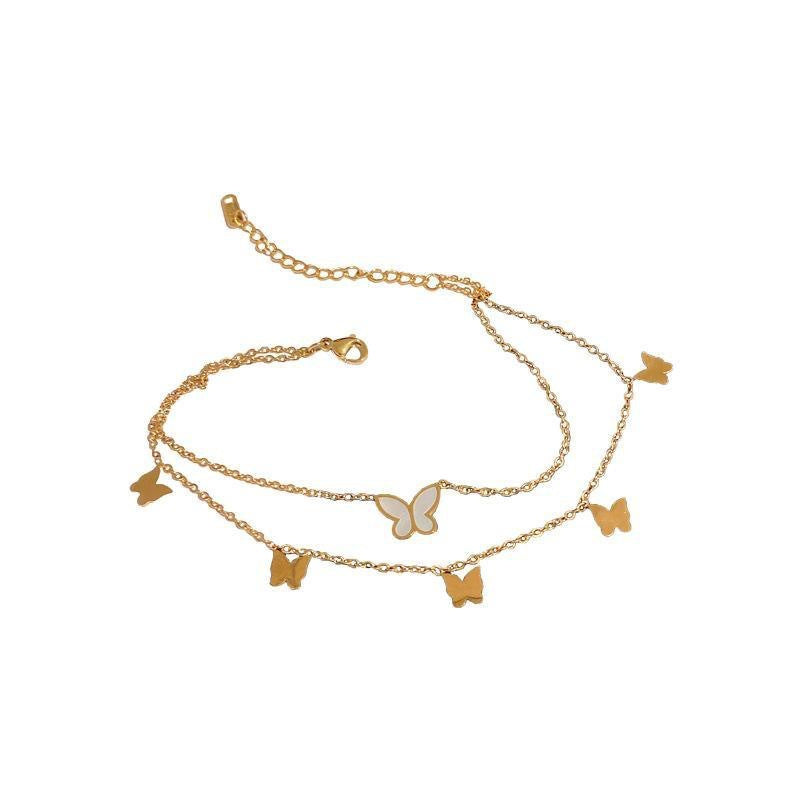 Butterfly Anklet pour les femmes haut 18k Or coloré Chaîne de pied tendance