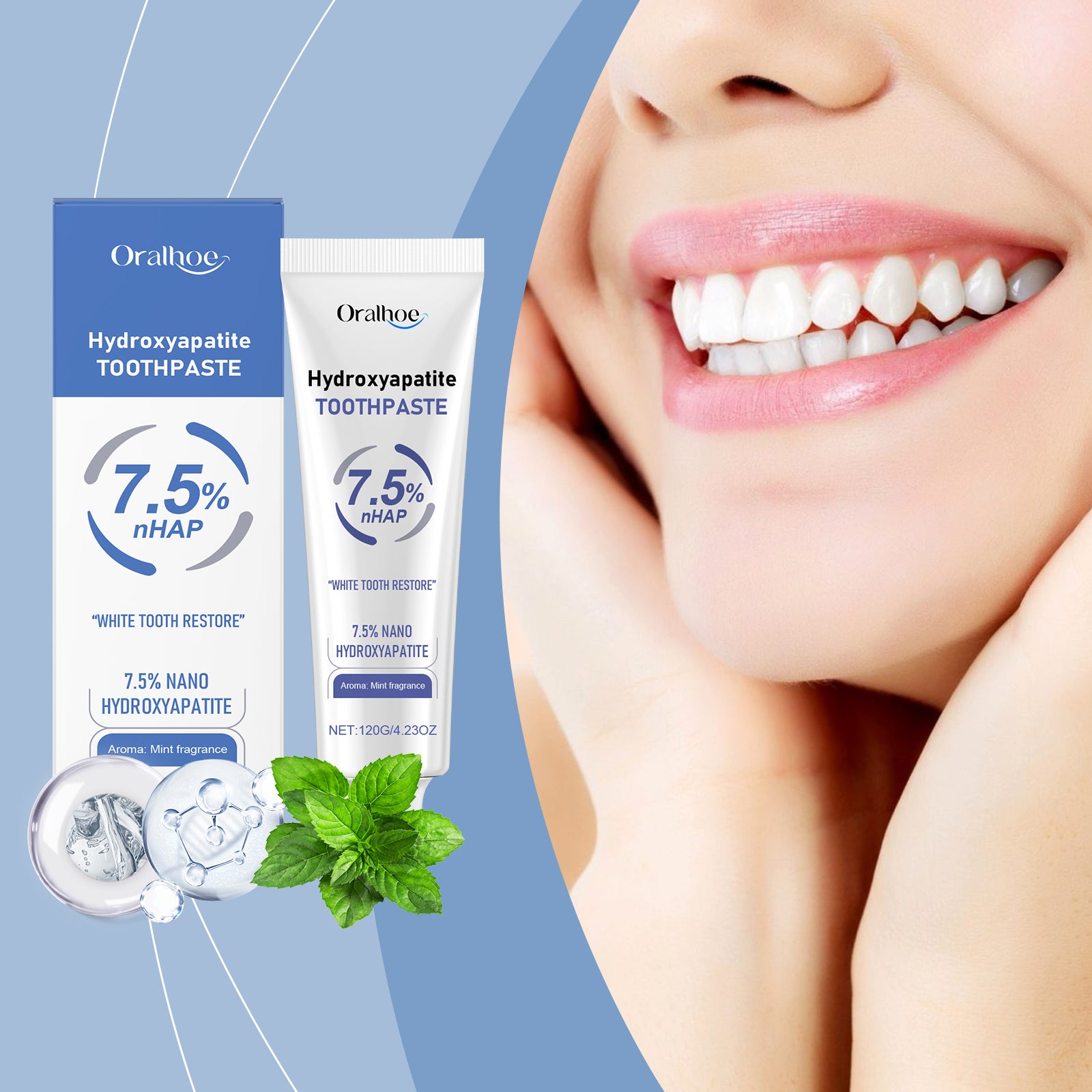 Dentifrice anti-découpe de menthe 120g-box
