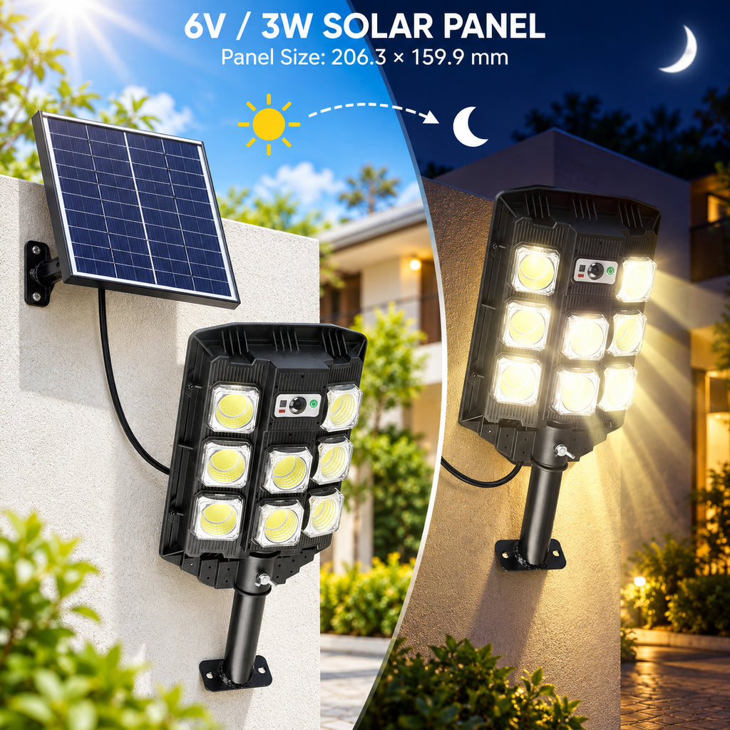 Capteur de mouvement solaire COB Garden Light W7101B 3 Pour la décoration de jardin LED Landscape Li