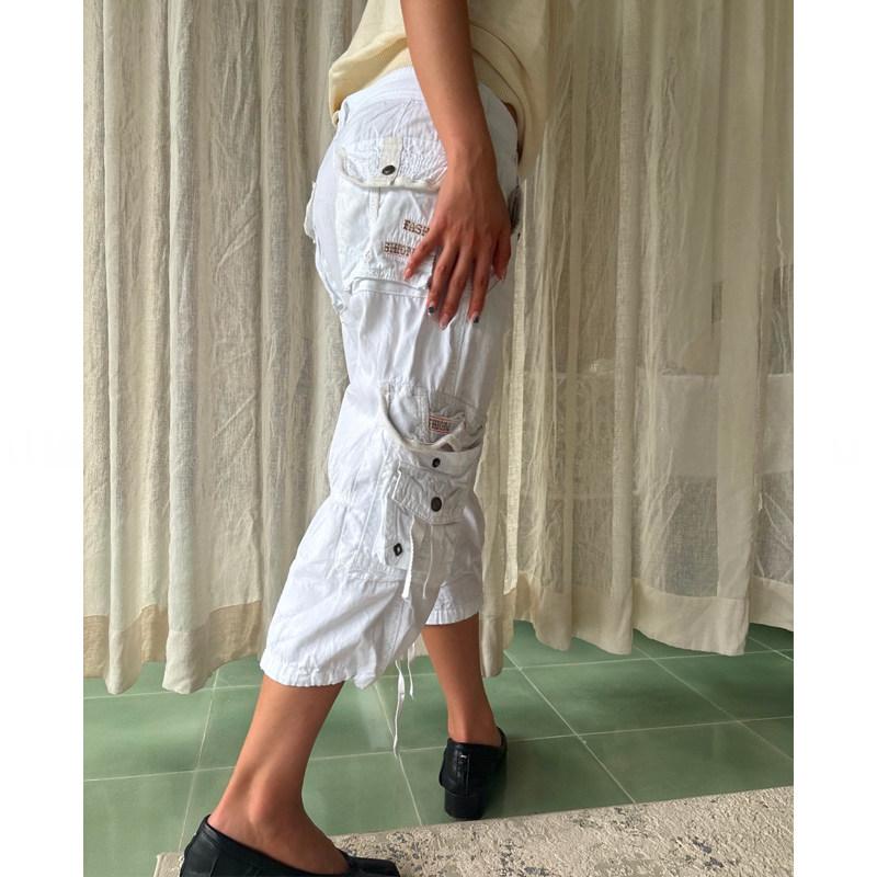 Lavé Vintage Loose-fit Vêtements de travail Pantalons à jambe droite