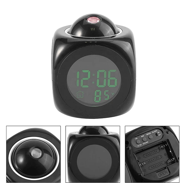 Réveil LED Affichage LCD numérique Voix Parler Météo Snooze USB