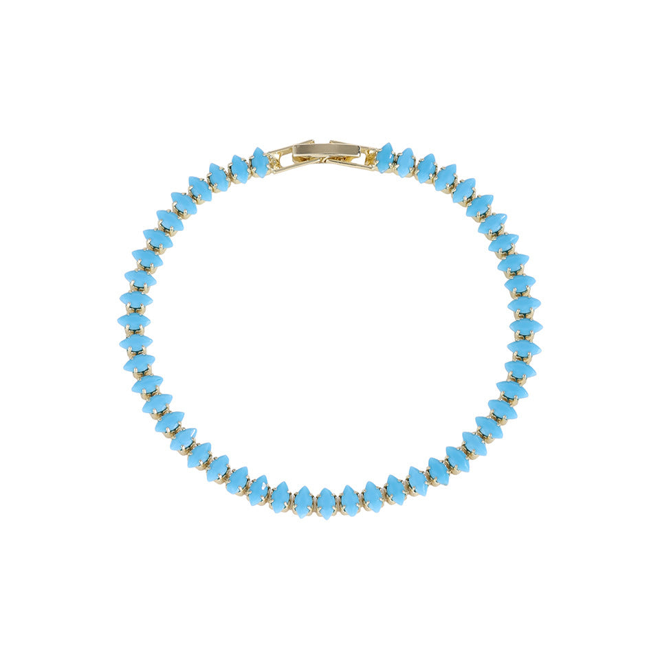 Femmes Rainbow Triangular Cubic Zirconia Bracelet de tennis