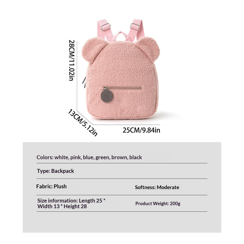 Sac à dos en peluche Mode populaire Casual Ear Teddy Bear Sac à dos Cartoon Sac à dos pour enfants-