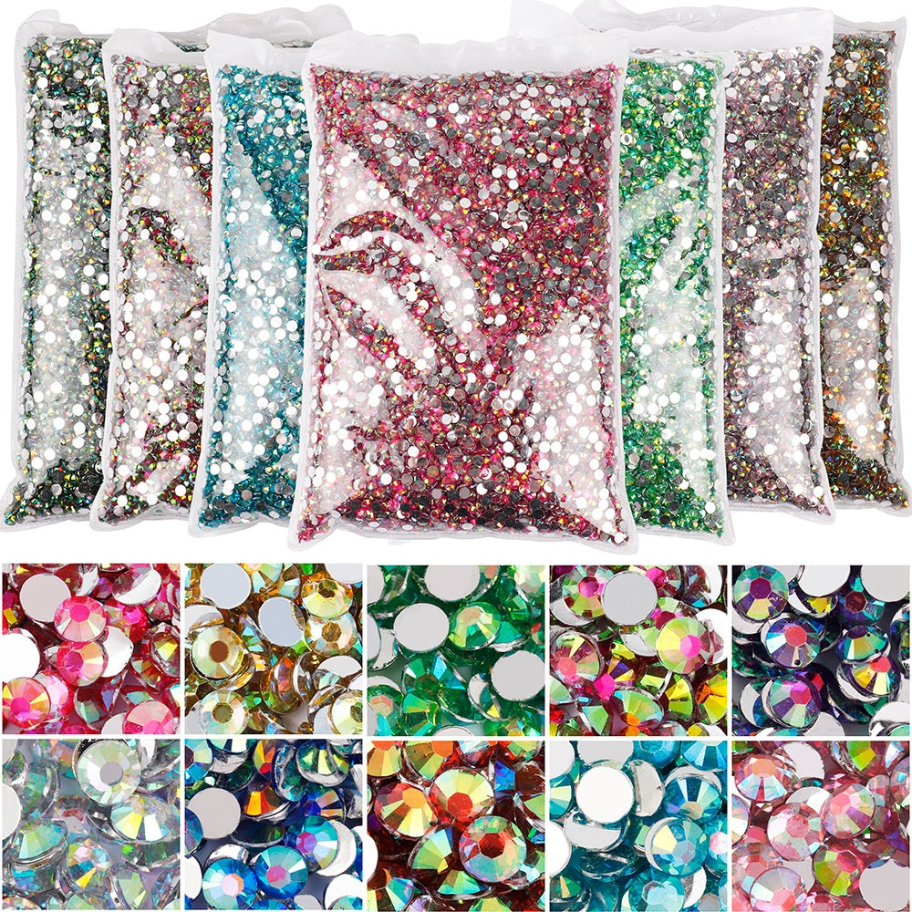 Resin Flat Magic Color Nail Strass-sticking Ornement fait à la main