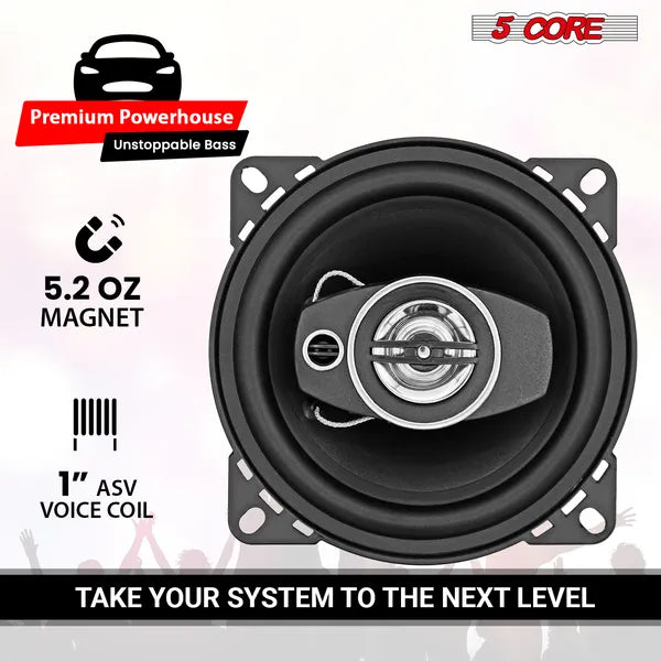 5 haut-parleurs Coaxiaux de porte 4' Paire 250W 4Ohm 2 Way Composant Subwoofer Audio W Super