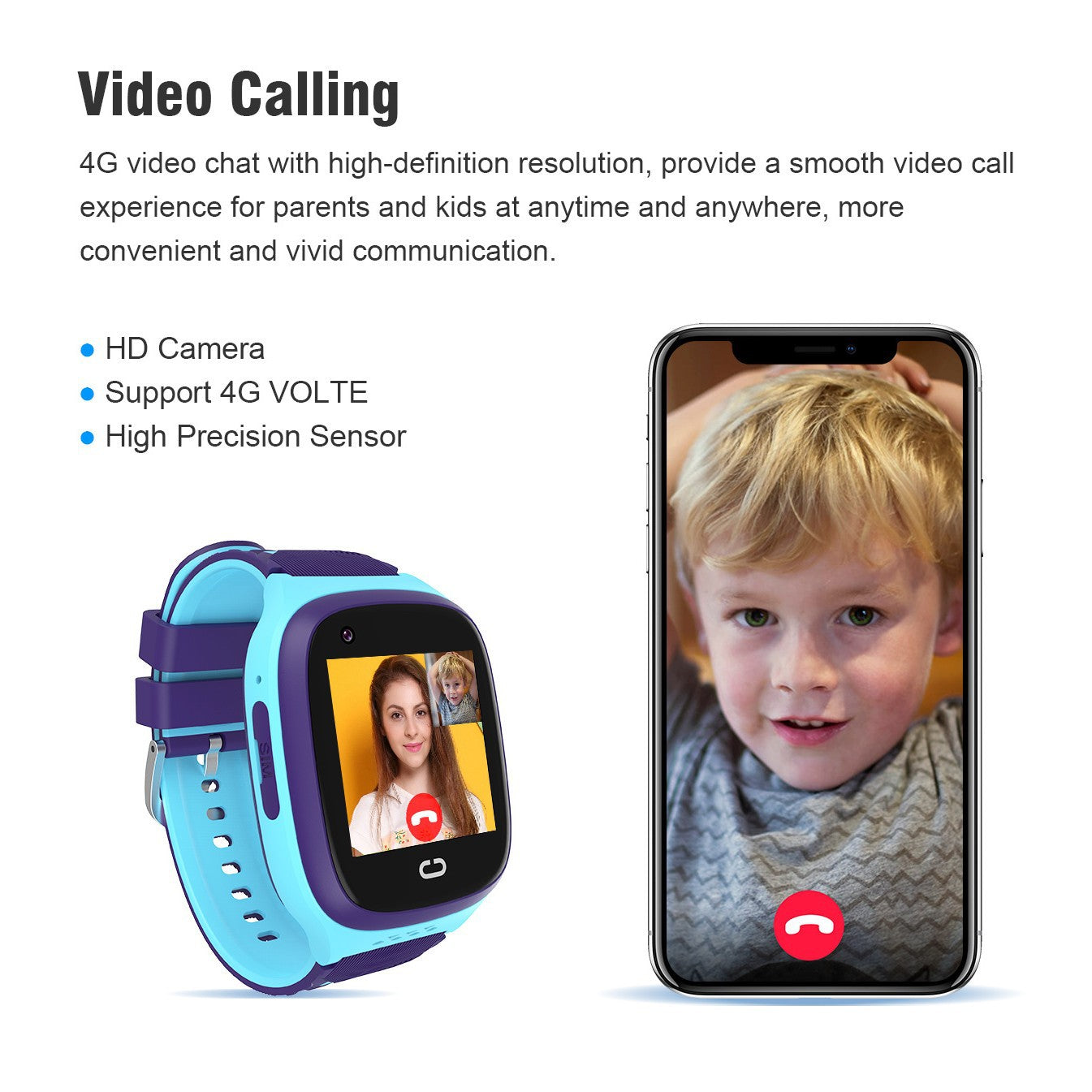 Smart Phone Watch avec vidéo appelant la photographie et les notifications intelligentes