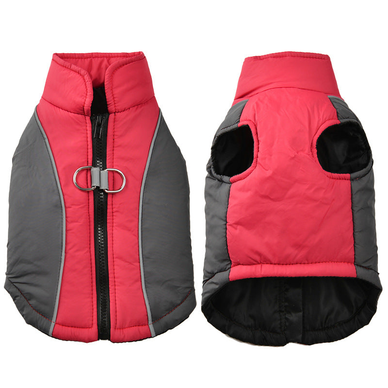 Vêtements pour animaux de compagnie Manteaux réfléchissants Automne et vêtements d'hiver Contraste couleur Traitage de la coquille Épais