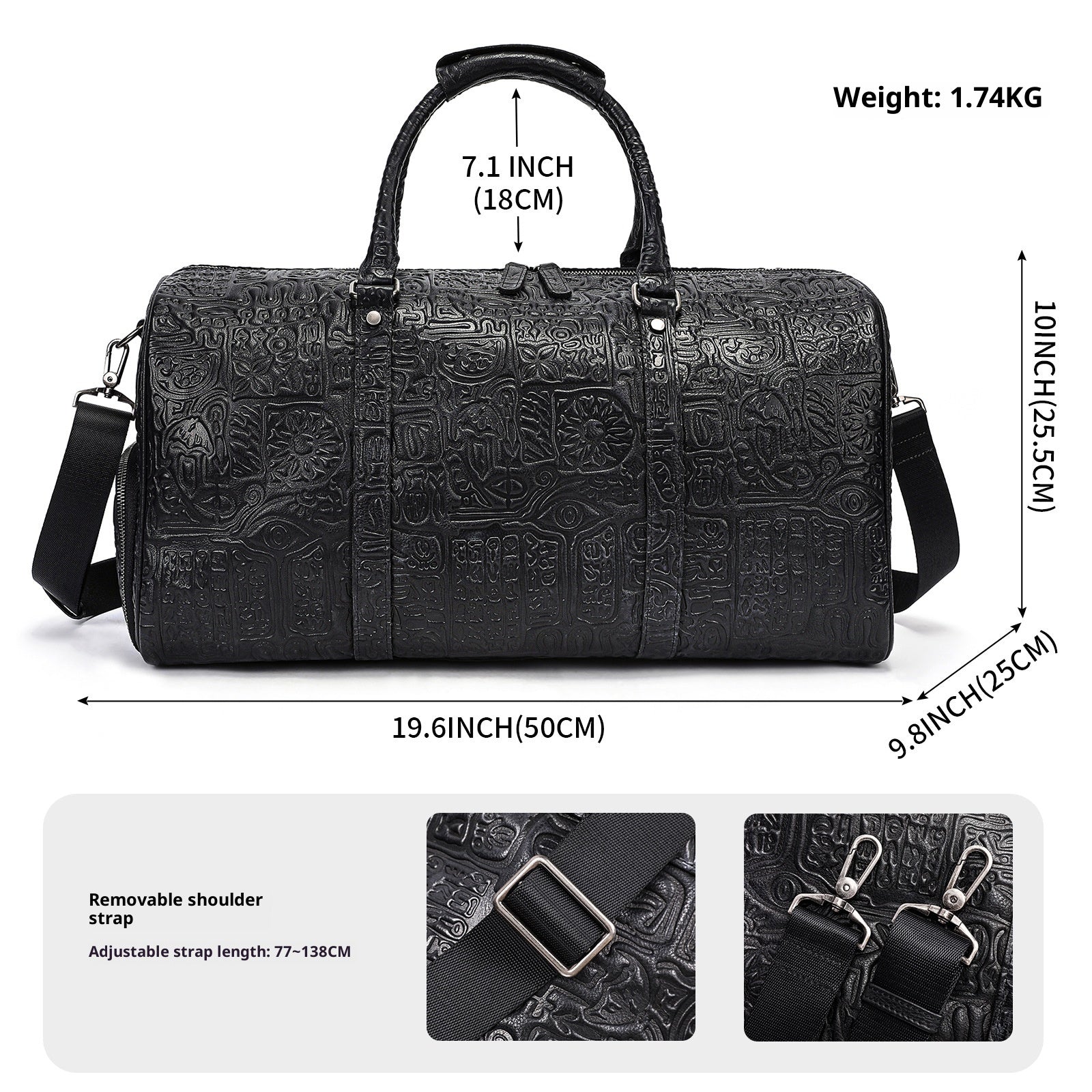 Sac à main Retro Embossing Design pour hommes