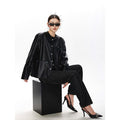 Veste en cuir sans collier pour femmes