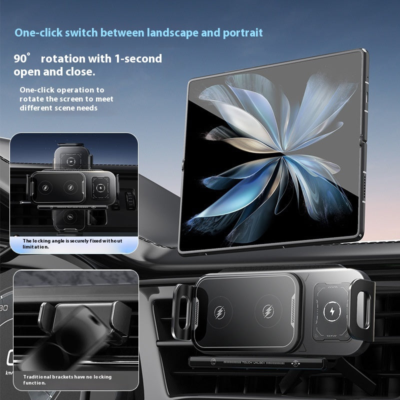 Foldable Mobile Phone Screen Charger Wireless Car Holder