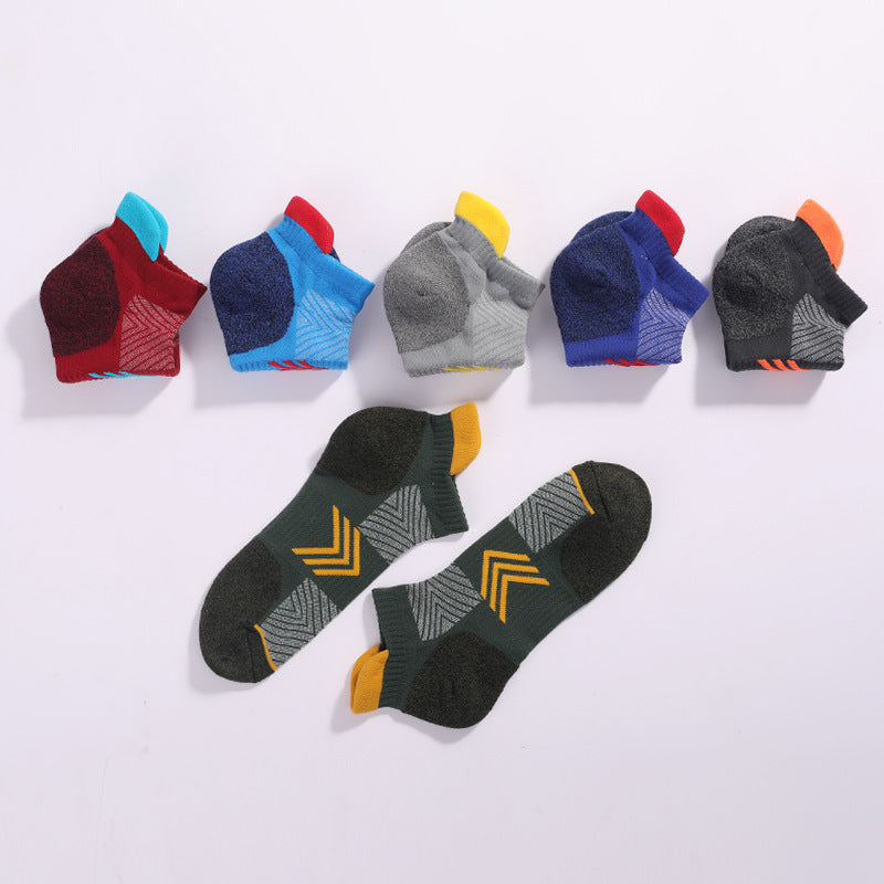 Chaussettes de course en coton peigné non glissantes qui emportent la sueur et gardent les pieds respirables