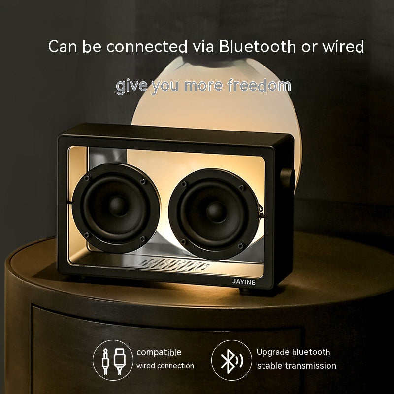 Haut-parleur Bluetooth haute fidélité audio transparent rétro