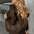 Veste sans manches matelassée diamanté de style Outerwear chaud
