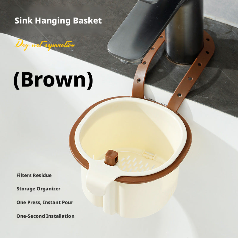 Panier d'égouttage de cuisine-Hangable-Brown-ABS-1 pcs