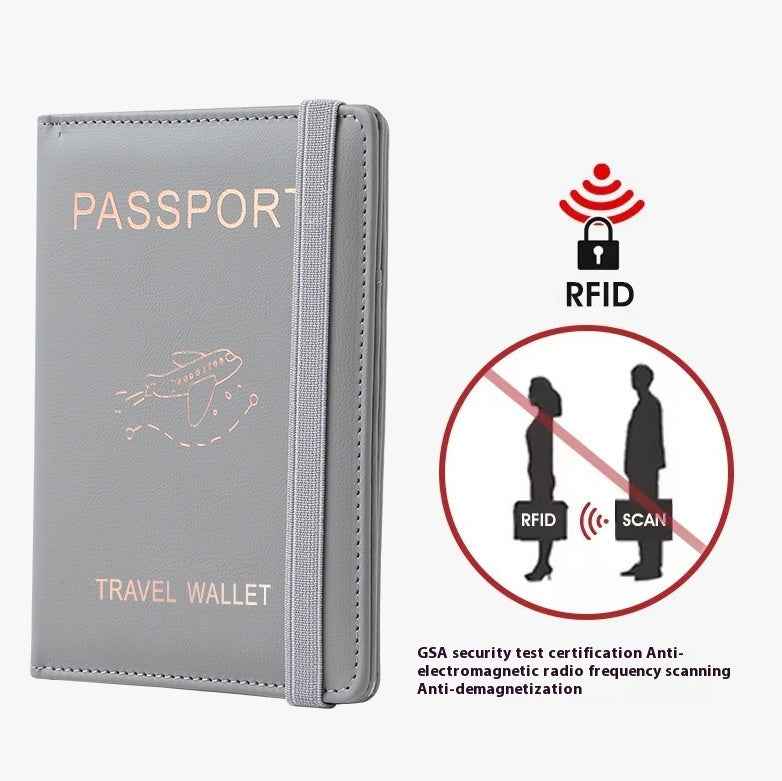 Pu Sac de passeport en cuir Rfid Fentes de cartes multiples Titulaire de certificat multifonctionnel