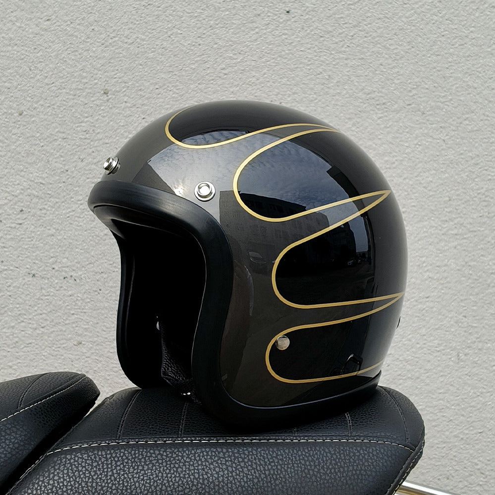 Casque Half Casque Retro Casque de moto FRP