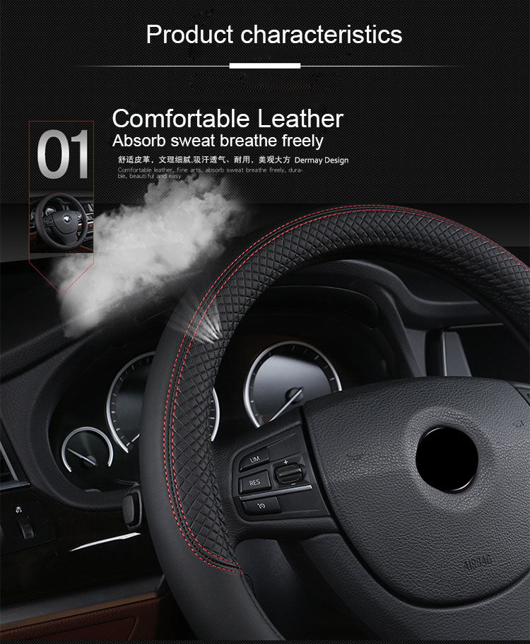 Couverture universelle de volant de voiture en cuir