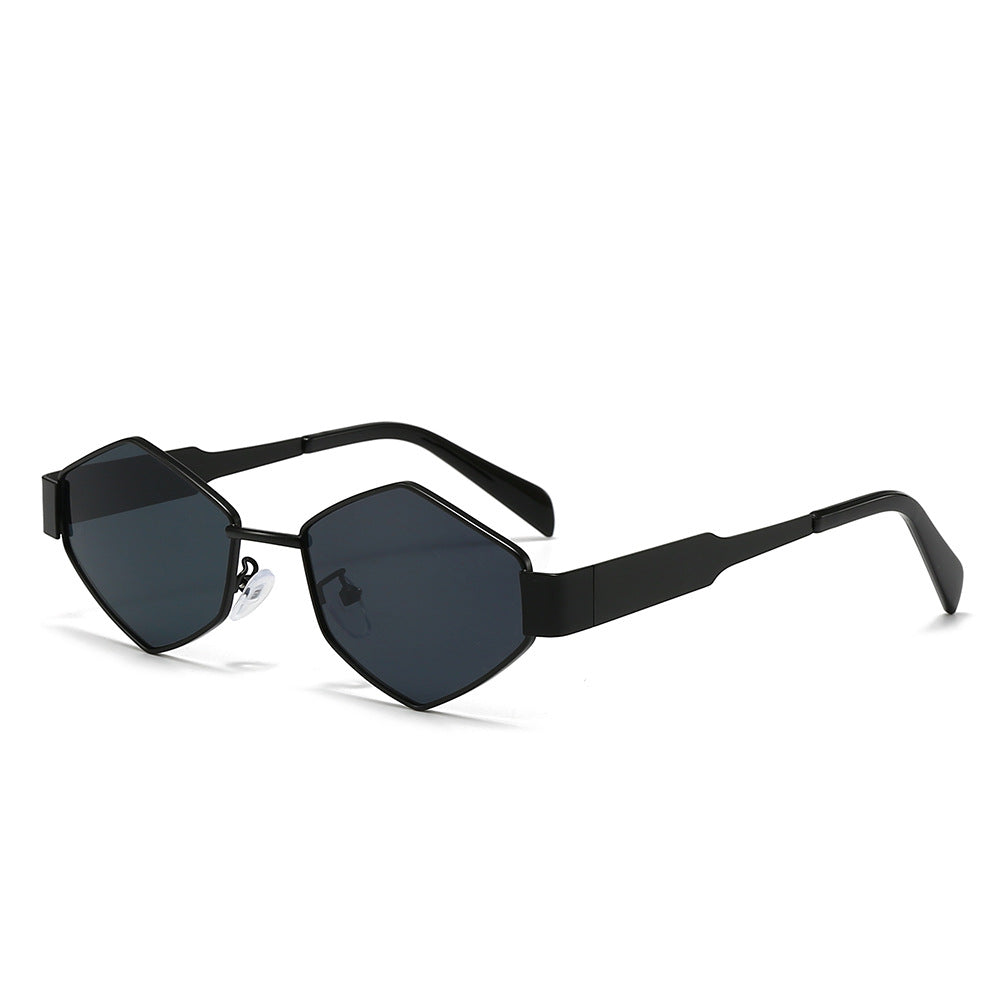 Cool Square Mode Polygon Rhombus Lunettes de soleil en métal