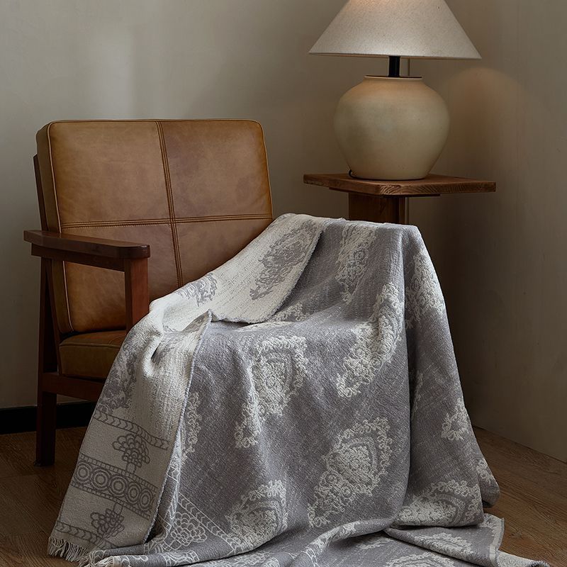 Couverture en coton tissée avec une Texture laine Couverture multifonctionnelle