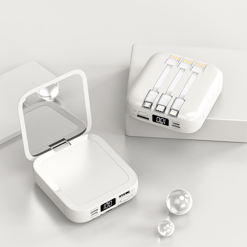 Beauty Mirror Power Bank est livré avec câble Portable Mini