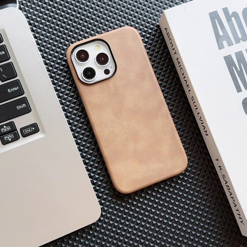 Rétro Crazy Horse Leather Grain Phone Case