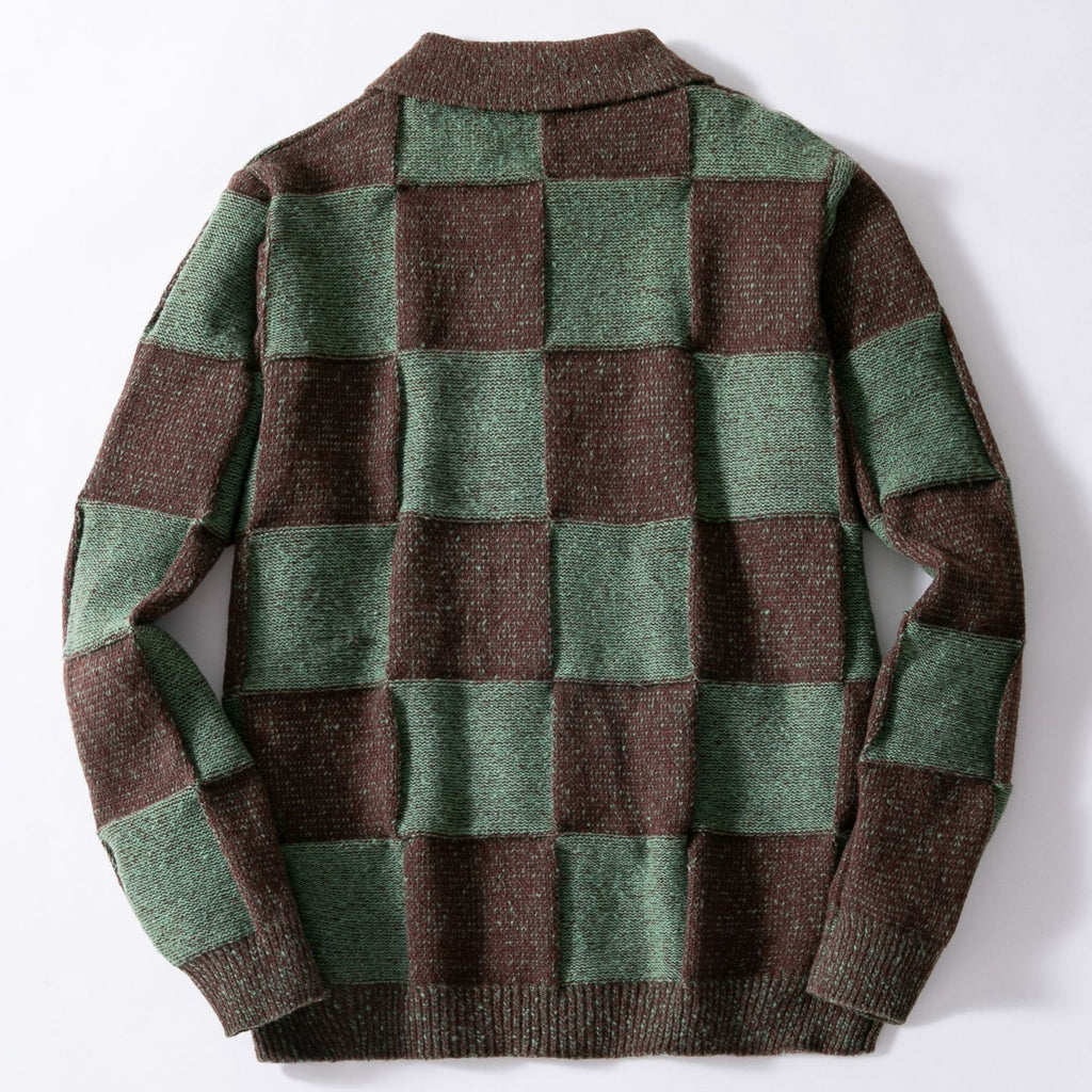 AutumnWinter Classic Plaid Knitted Cardigan
