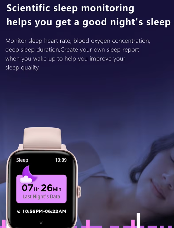 SmartWatch Hommes Femmes1.83inch BT Face fréquence cardiaque Fitness Tracker