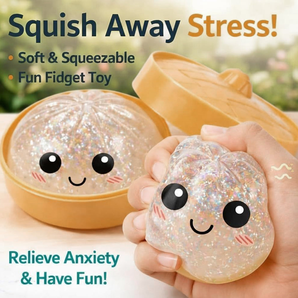12PCS Glitter Dumpling S Quishy Toy Mystery Blind Box Bun Stress Relief Steamer