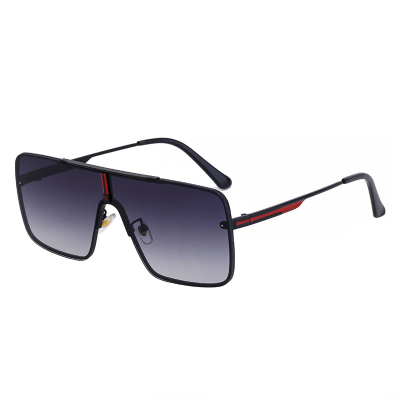 Lunettes de soleil grand format pour hommes avec cadres en métal