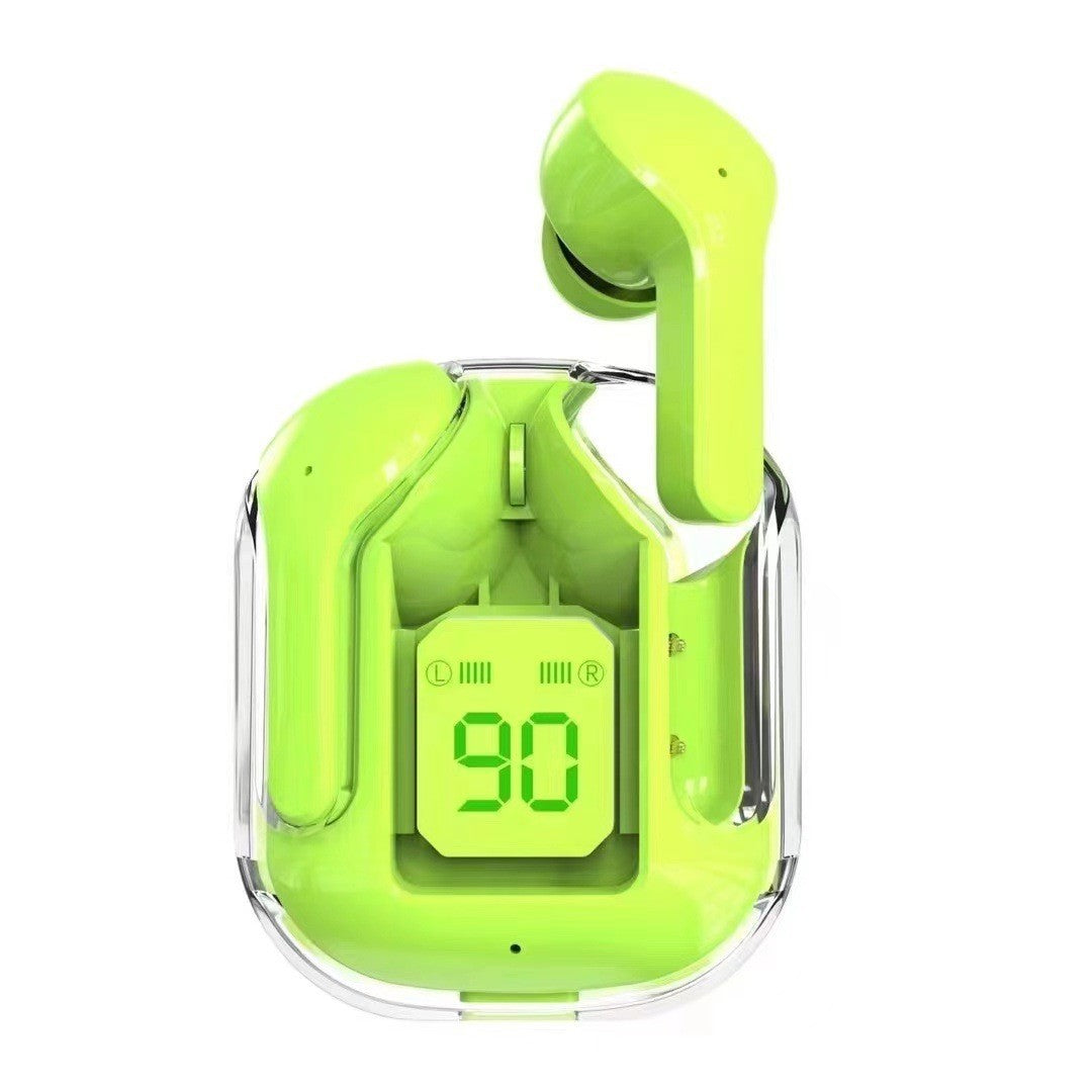 Casque Bluetooth sans fil True sans fil avec boîtier transparent