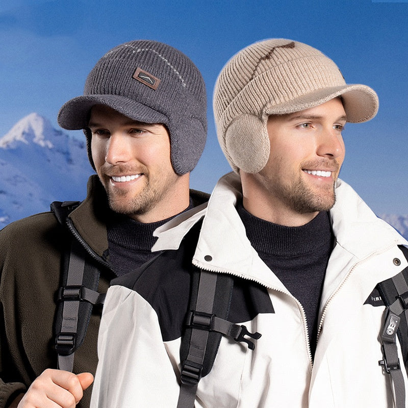 Winter Outdoors Cyclisme Earflaps Toque Plus Velvet Épaisseur Cap à pic