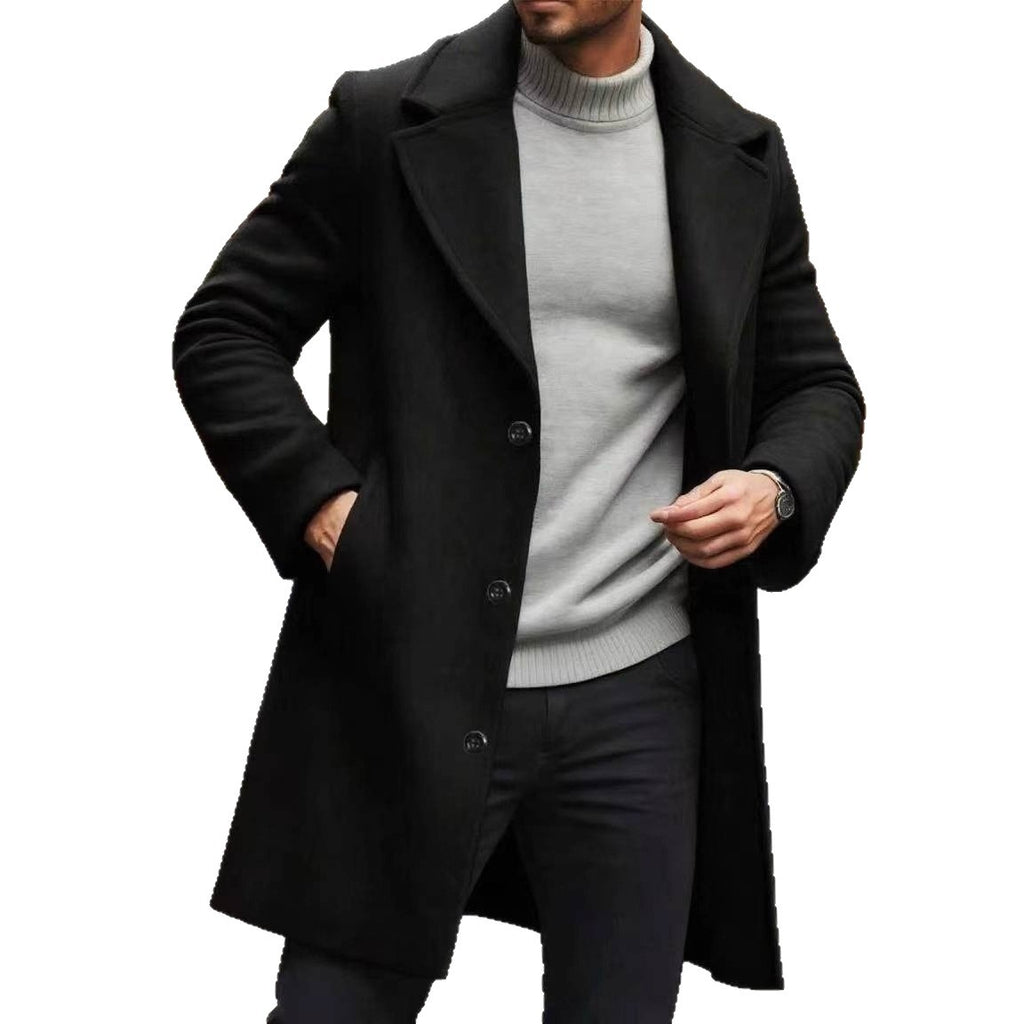 Trench Coat Lapel incrusté Slim-fit Surpoil Élégant et sophistiqué Trench de couleur solide