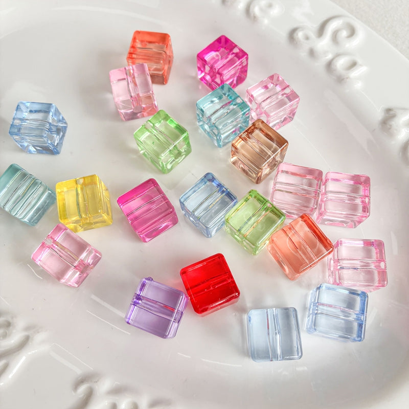 Perles de cubes acryliques plats